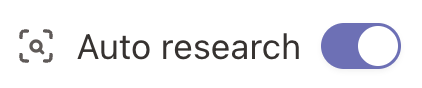 Auto research toggle