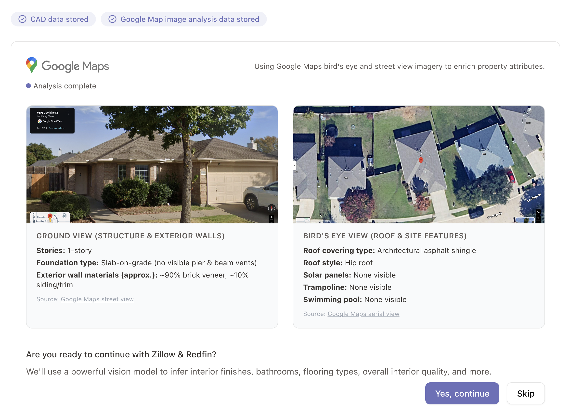 Google Maps property analysis