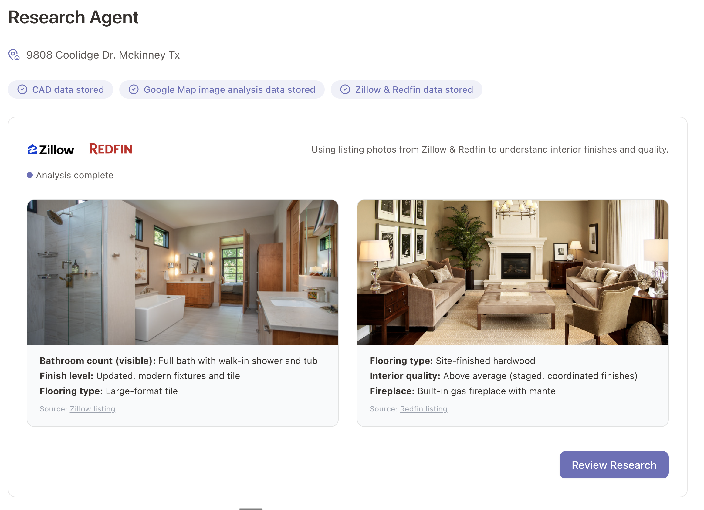 Zillow & Redfin interior analysis